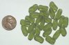 25 13mm Twisted Ovals - Matte Olive